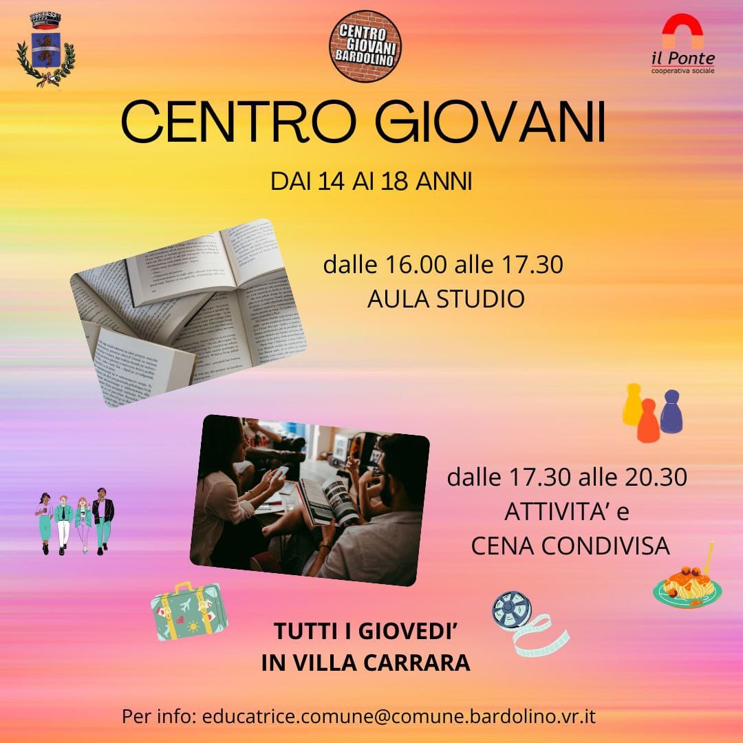 Aula studio aperta ogni giovedì a Villa Carrara Bottagisio