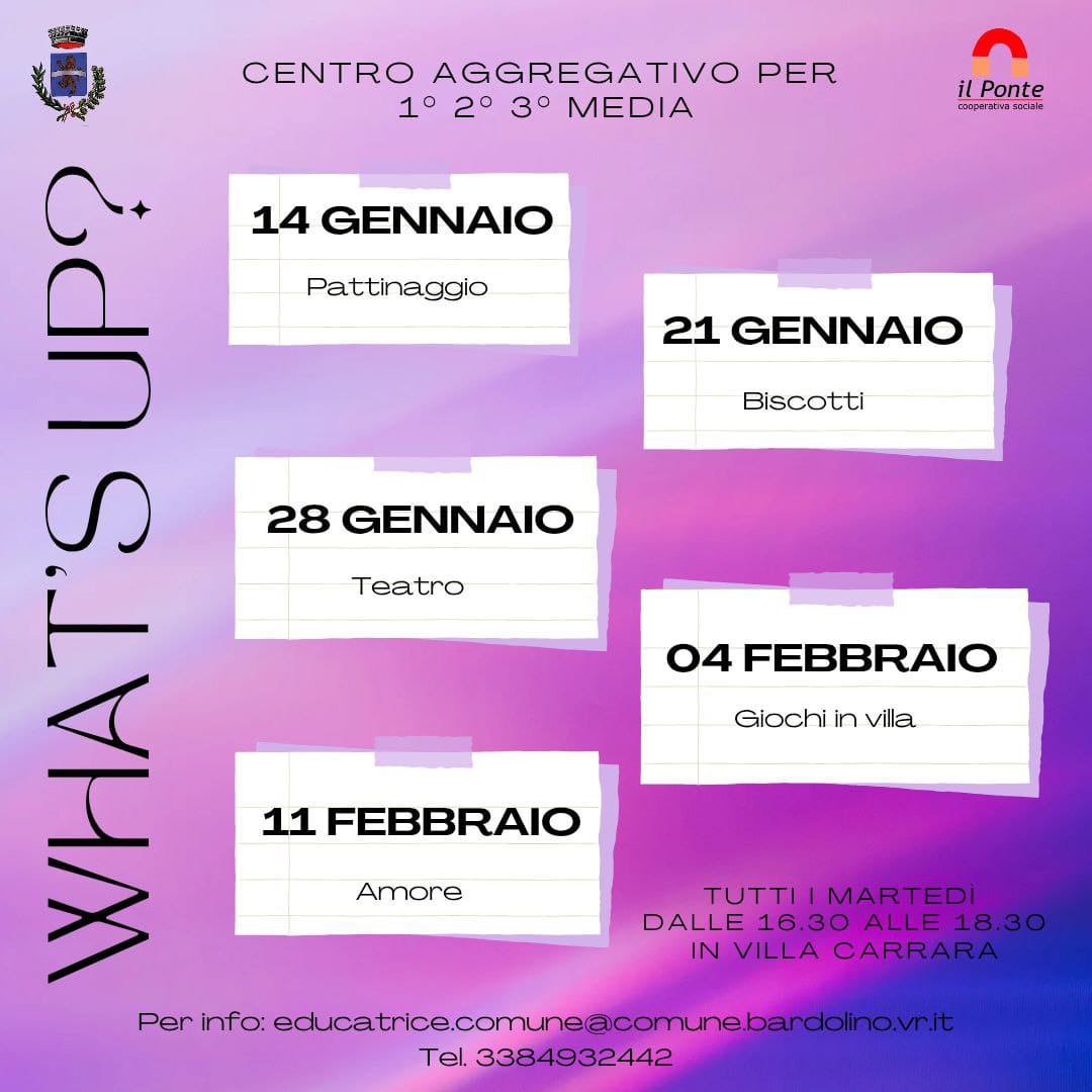 "What's up?" Centro aggregativo per ragazzi e ragazze delle medie