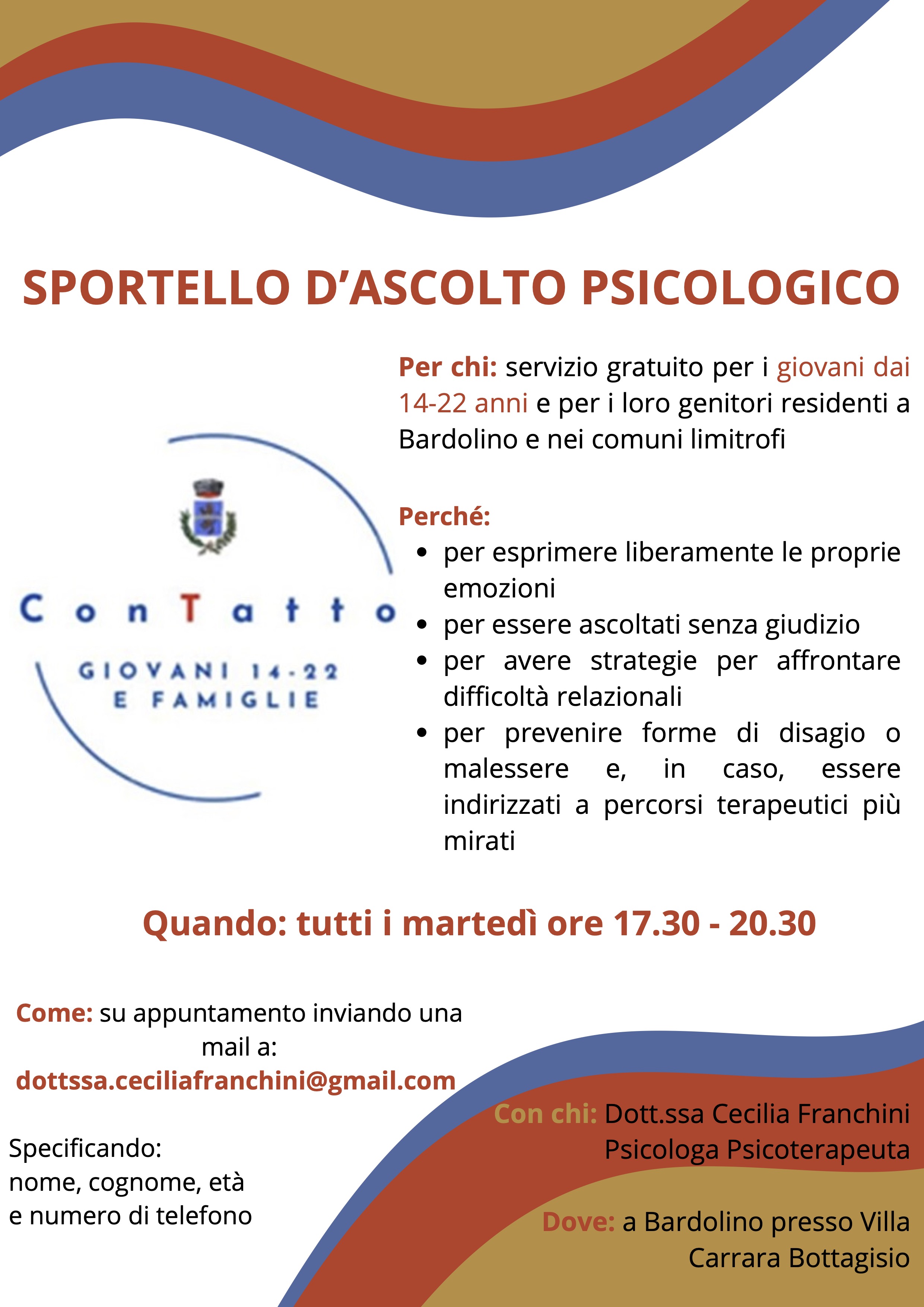 Sportello d'ascolto psicologico: quando, dove e come